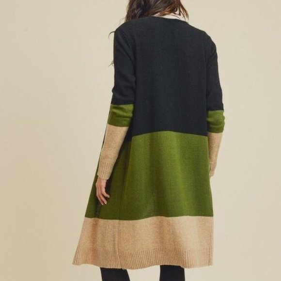 2/$40 - Color Block Long Sleeve Cardigan - Picture 6 of 8